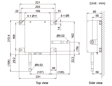 EEV Unit Dimensions: 160 × 220 × 90 mm