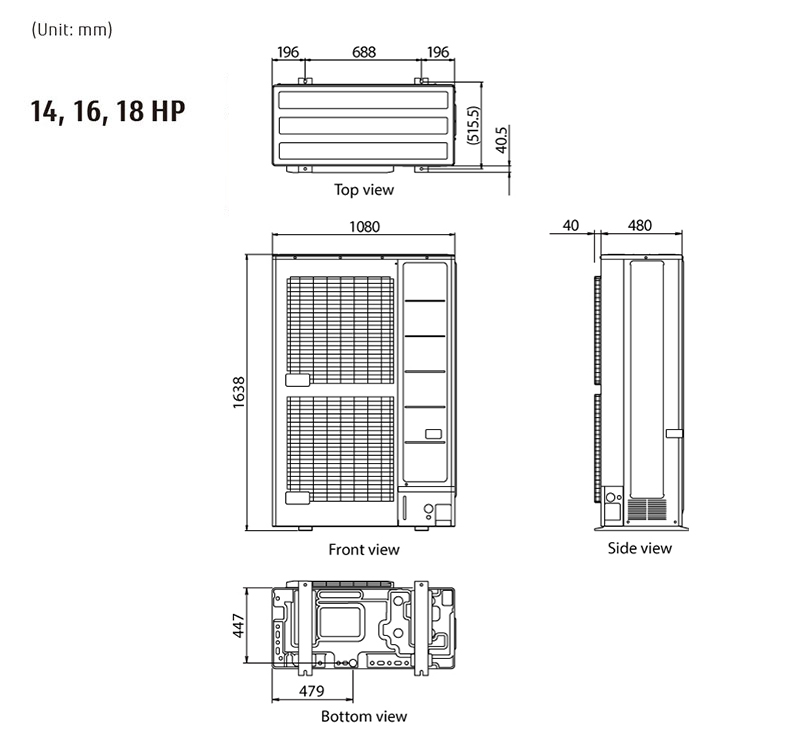 Dimensions AIRSTAGE VRF J-VL Series Dimensions AIRSTAGE VRF J-VL Series