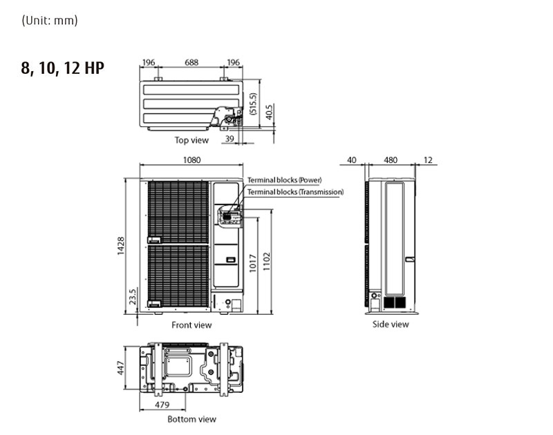 Dimensions AIRSTAGE VRF J-VL Series Dimensions AIRSTAGE VRF J-VL Series