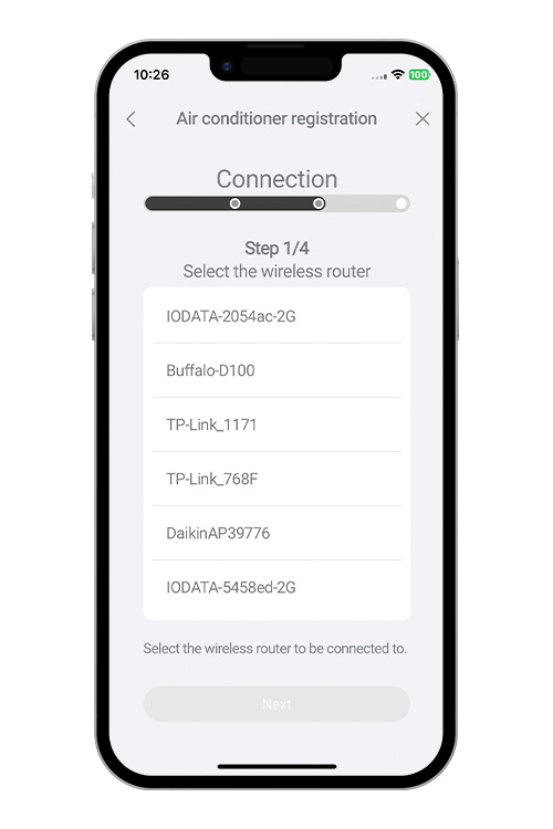 Enter the WLAN Access Point password then press [Next].