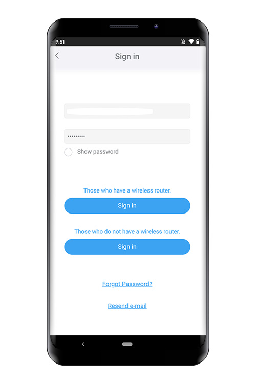 Accedere con l'indirizzo e-mail e la password utilizzati per la registrazione.