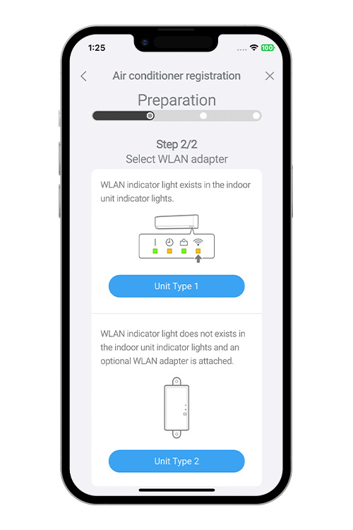 Selezionare [Unit Type 1] (Unità di tipo 1)