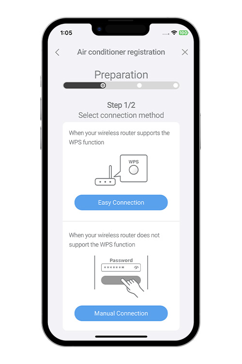 Selezionare [Easy connection] (Connessione semplice).